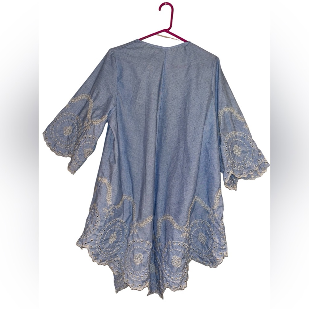 Light Blue Embroidered Kimono - Picture 2 of 8